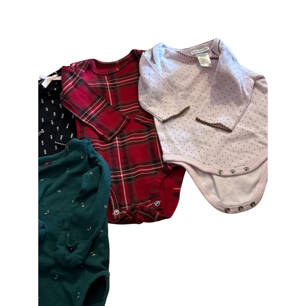 Carter’s 0–3 Month Long Sleeve Bodysuit Bundle – Baby Girls – Lot - Picture 3 of 6